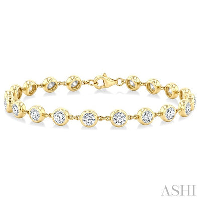 Bezel Set Diamond Station Bracelet
