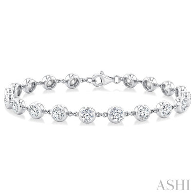 Bezel Set Diamond Station Bracelet