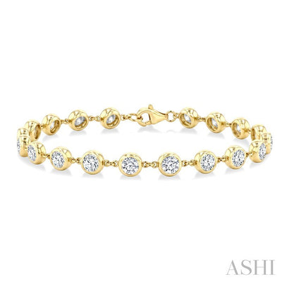Bezel Set Diamond Station Bracelet