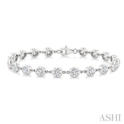 Bezel Set Diamond Station Bracelet