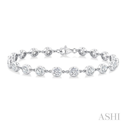 Bezel Set Diamond Station Bracelet