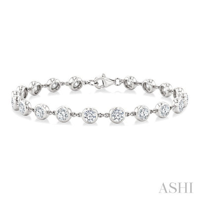 Bezel Set Diamond Station Bracelet