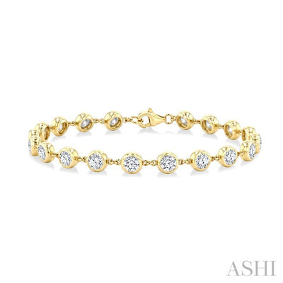 Bezel Set Diamond Station Bracelet