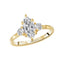 Marquise Diamond Three Stone Engagement Ring
