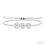 Block 'MOM' Diamond Disc Lariat Bracelet