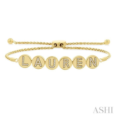 Block 'LAUREN' Diamond Disc Lariat Bracelet