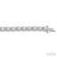 Emerald Shape Halo Diamond Tennis Bracelet