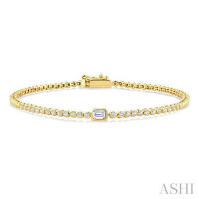 Luna Bezel Emerald Shape Diamond Fashion Bracelet