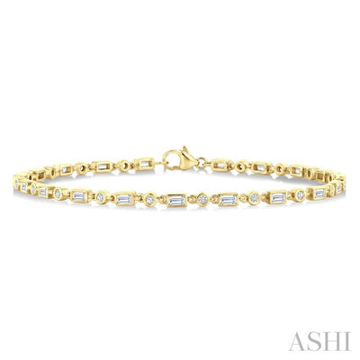 Baguette Bezel Diamond Fashion Bracelet