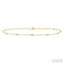 Bezel Set Diamond Station Chain Anklet