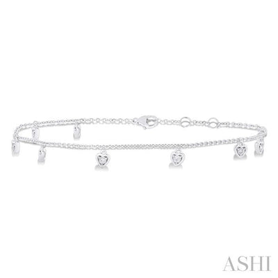 Heart Shape Station Chain Anklet