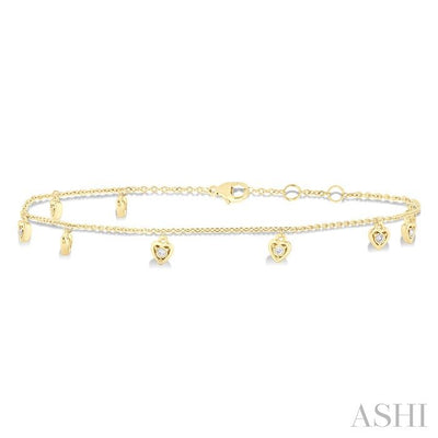 Heart Shape Station Chain Anklet
