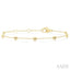 Heart Shape Bezel Set Petite Diamond Station Chain Bracelet