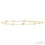 Heart Shape Bezel Set Diamond Station Chain Anklet