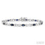 Oval Shape Gemstone & Diamond Bracelet