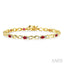 Oval Shape Gemstone & Diamond Bracelet