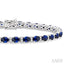 Oval Shape Gemstone & Diamond Bracelet