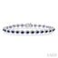 Oval Shape Gemstone & Halo Diamond Bracelet