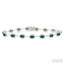 Oval Shape Gemstone & Halo Diamond Bracelet