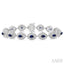 Oval Shape Gemstone & Halo Diamond Bracelet