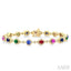 Mixed Shape Halo Gemstone & Diamond Bracelet