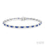 Emerald Shape Art Deco Gemstone & Diamond Bracelet