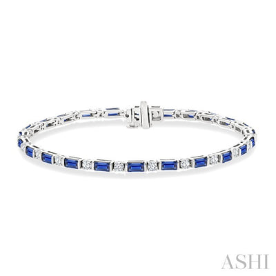 Emerald Shape Art Deco Gemstone & Diamond Bracelet