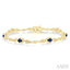 Oval Shape Gemstone & Diamond Bracelet