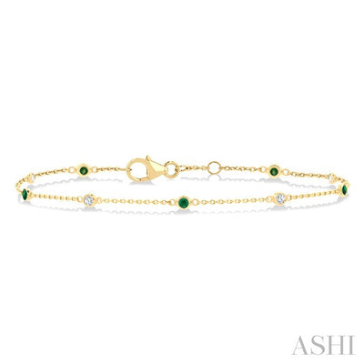 Alternate Gemstone & Diamond Station Chain Bracelet