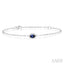 Oval Shape Paperclip Gemstone & Halo Diamond Chain Bracelet