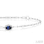 Oval Shape Paperclip Gemstone & Halo Diamond Chain Bracelet