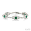 Cushion Shape Gemstone & Halo Diamond Bracelet