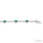 Oval Shape Gemstone & Halo Diamond Bracelet