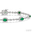 Oval Shape Gemstone & Halo Diamond Bracelet