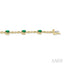 Oval Shape Gemstone & Halo Diamond Bracelet