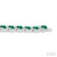 Emerald Shape Gemstone & Halo Diamond Bracelet