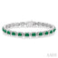 Emerald Shape Gemstone & Halo Diamond Bracelet