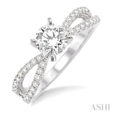 1/3 Ctw Diamond Semi-Mount Engagement Ring in 14K White Gold