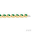 Oval Shape Gemstone & Halo Diamond Bracelet