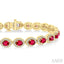 Oval Shape Gemstone & Halo Diamond Bracelet