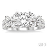 1 Ctw Diamond Semi-Mount Engagement Ring in 14K White Gold