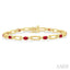 Paperclip Oval Shape Gemstone & Diamond Bracelet