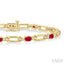 Paperclip Oval Shape Gemstone & Diamond Bracelet
