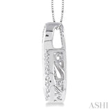 3/8 Ctw Diamond Emotion Pendant in 14K White Gold with Chain