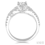 1/3 Ctw Round Diamond Semi-Mount Engagement Ring in 14K White Gold