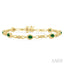 Oval Shape Gemstone & Diamond Fashion Bracelet