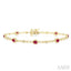 Pear Shape Gemstone & Diamond Fashion Bracelet
