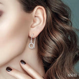 1/6 Ctw Hollow Cut Disc Round Cut Diamond Earrings in 10K White Gold