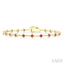 Bead Clover Gemstone & Diamond Bracelet