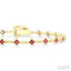 Bead Clover Gemstone & Diamond Bracelet